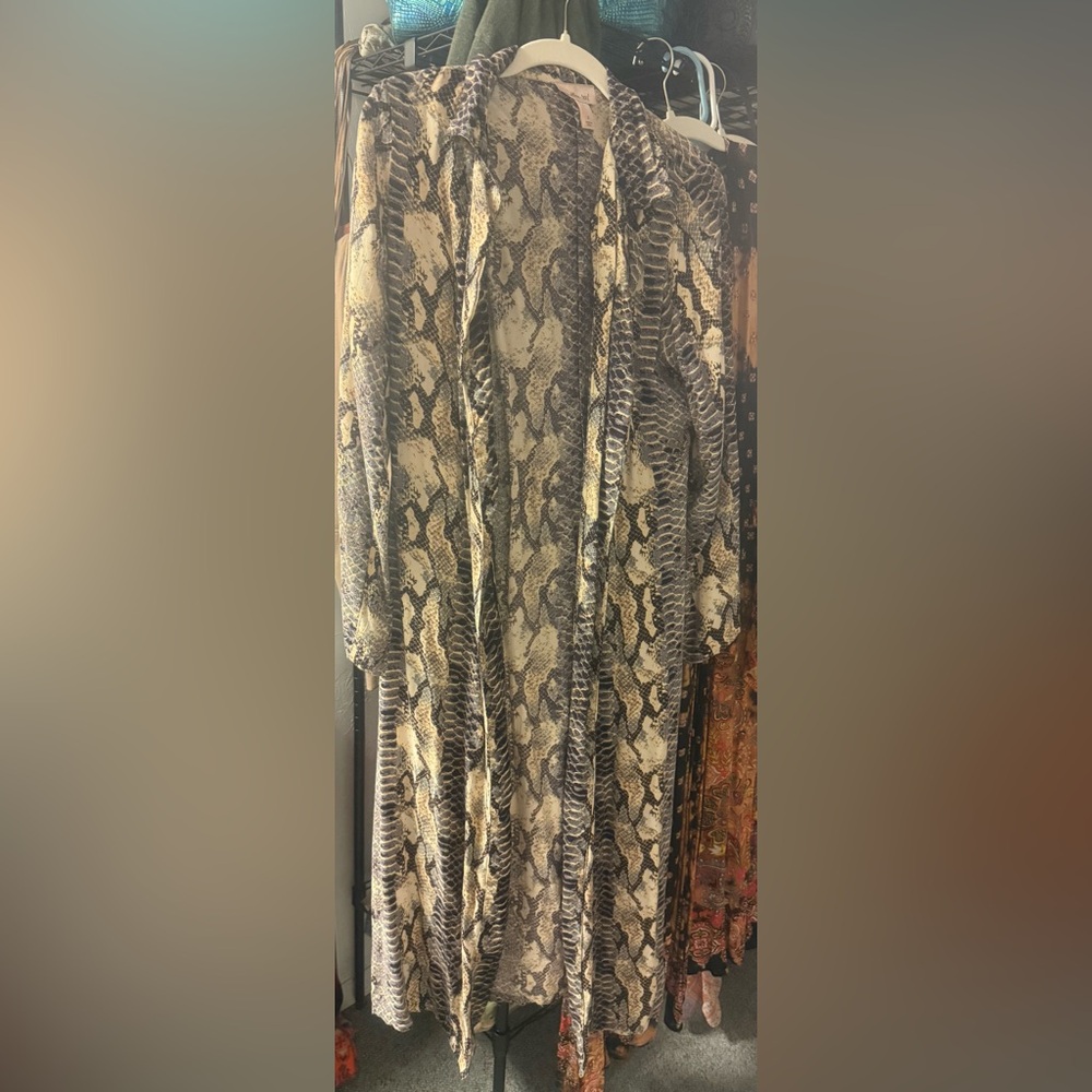 Snake Print Long Cardigan
